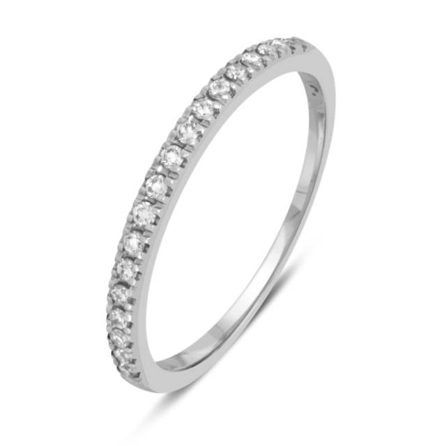 Обручальное кольцо из белого золота с бриллиантами (014357)