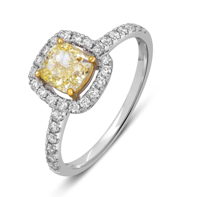 Помолвочное кольцо из белого золота с бриллиантами (052531)