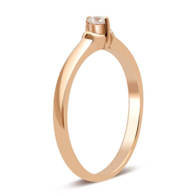 Помолвочное кольцо из красного  золота с бриллиантом (029106)