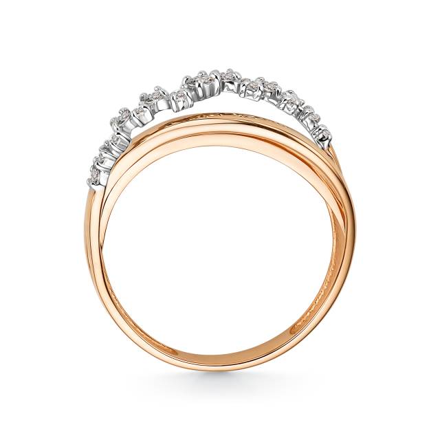 Кольцо из комбинированного золота с бриллиантами (050247)