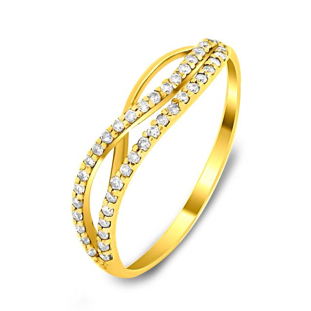 Кольцо из жёлтого золота с бриллиантами (027166)