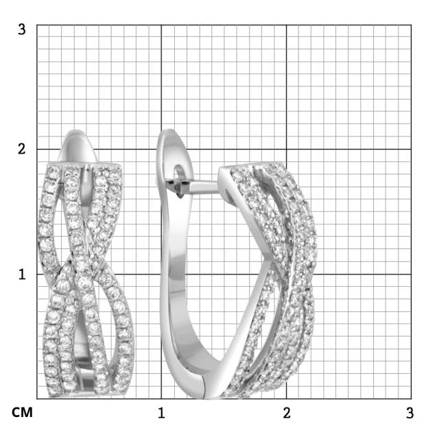 Серьги из белого золота с бриллиантами (046443)