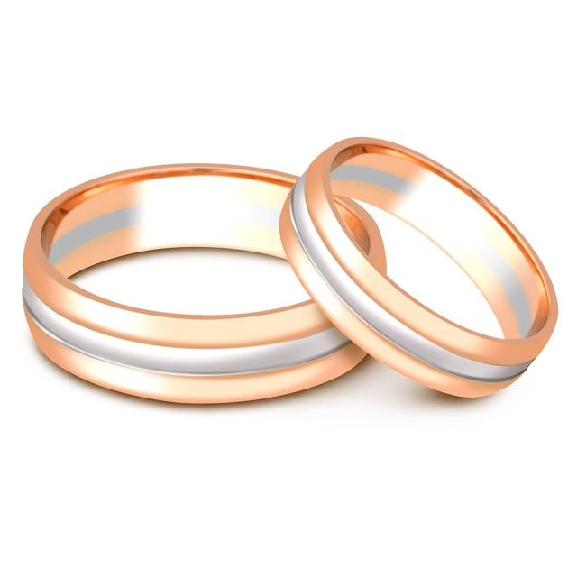 Обручальное кольцо из комбинированного золота (014829)