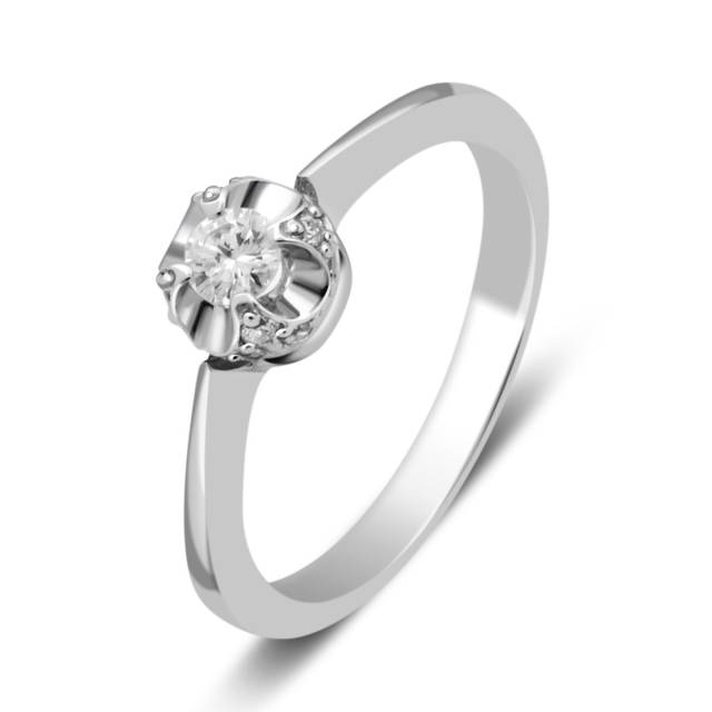Помолвочное кольцо из белого золота с бриллиантами (023898)
