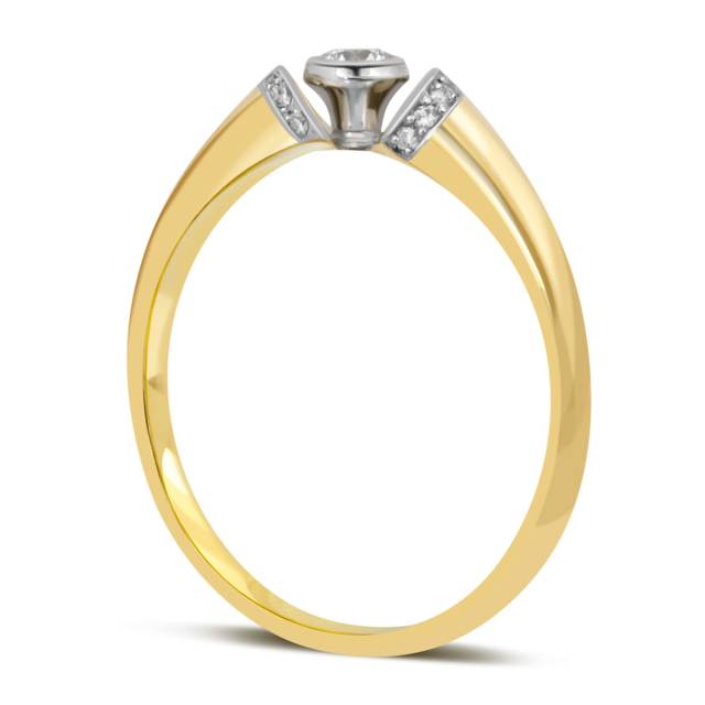 Помолвочное кольцо из жёлтого золота с бриллиантами (039794)