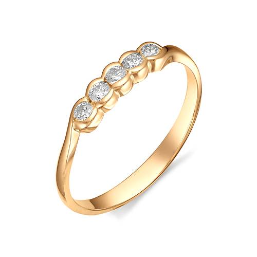 Кольцо из красного золота с бриллиантами (031285)