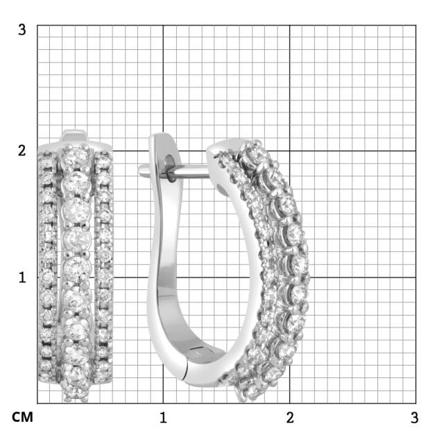 Серьги  из белого золота с бриллиантами (046070)