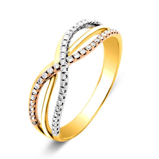 Кольцо из комбинированного золота с бриллиантами (023364)