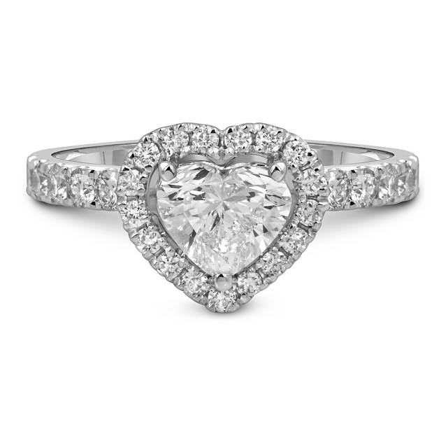 Помолвочное кольцо из белого золота с бриллиантами (054385)