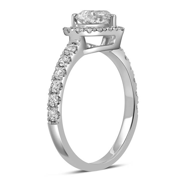 Помолвочное кольцо из белого золота с бриллиантами "Сердце" (054385)