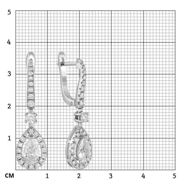 Серьги из белого золота с бриллиантами (044489)