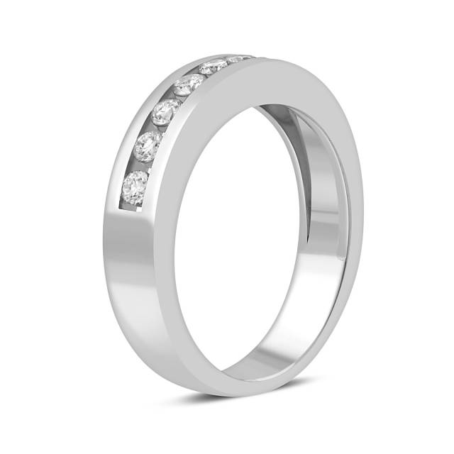 Обручальное кольцо из белого золота с бриллиантами (047633)
