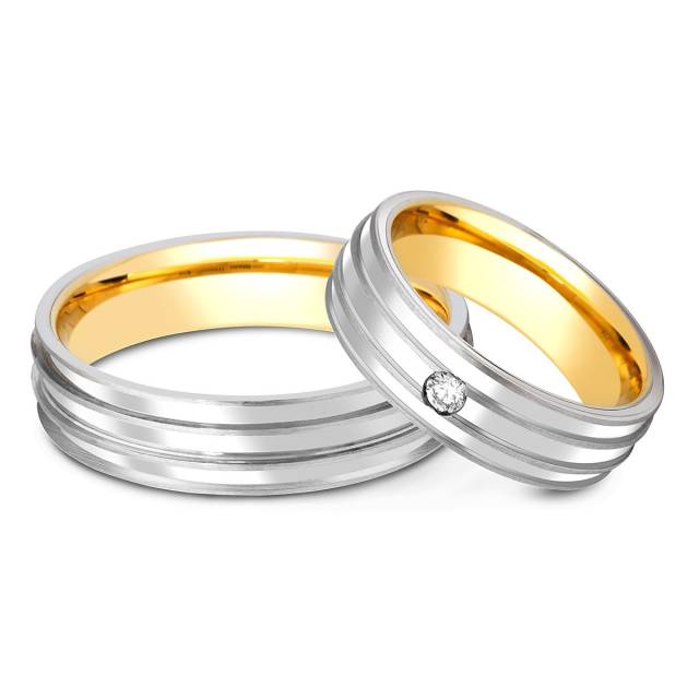 Обручальное кольцо из комбинированного золота TIAMO (000105)