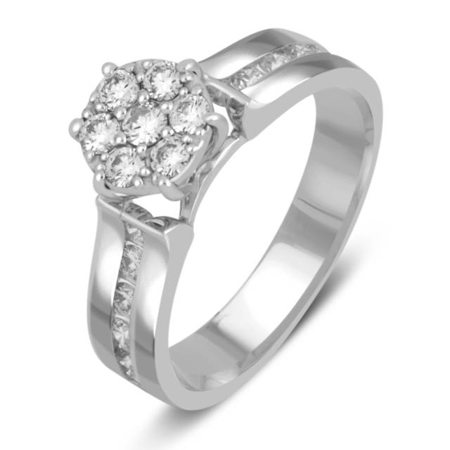Кольцо из белого золота с бриллиантами (039835)