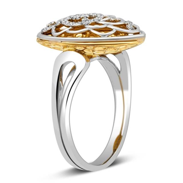 Кольцо из белого золота с бриллиантами (025865)