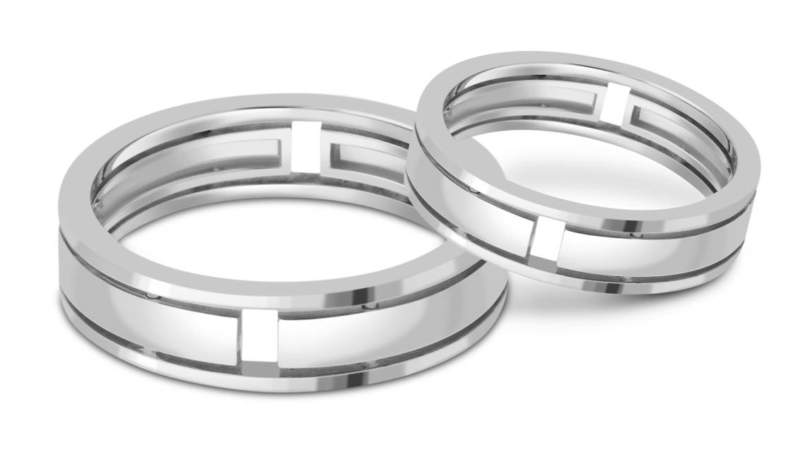 Обручальное кольцо из белого золота (024780)