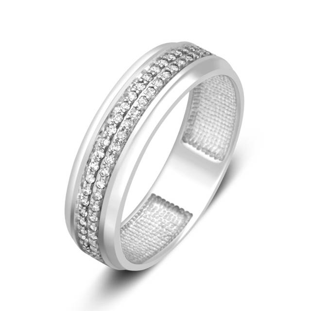 Обручальное кольцо из белого золота с бриллиантами (023996)