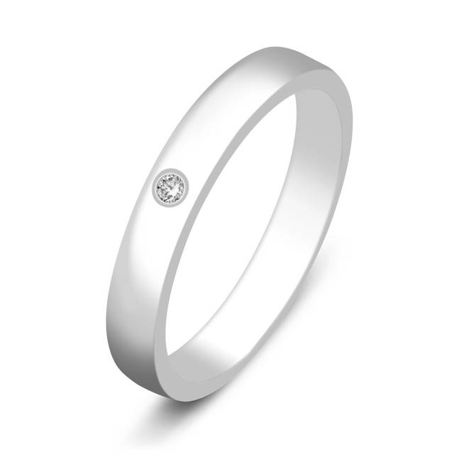 Обручальное кольцо из белого золота с бриллиантом (051775)