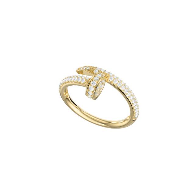 Кольцо из жёлтого золота с фианитами (058622)