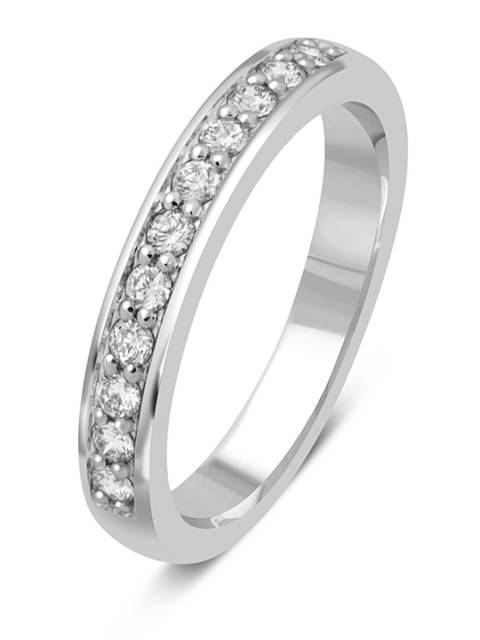 Обручальное кольцо из белого золота с бриллиантами (042960)