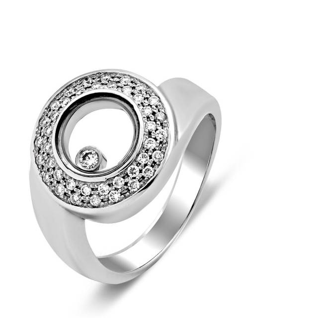 Кольцо из белого золота с бриллиантами (025734)