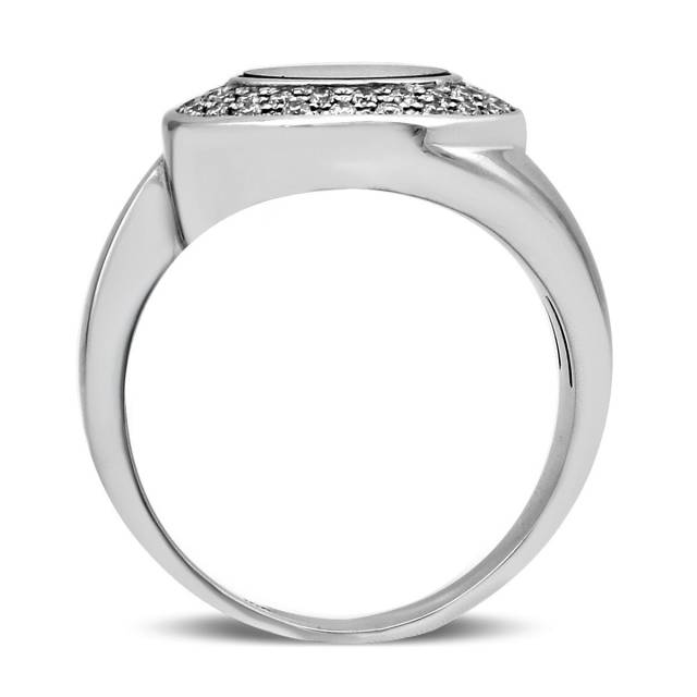 Кольцо из белого золота с бриллиантами (025734)