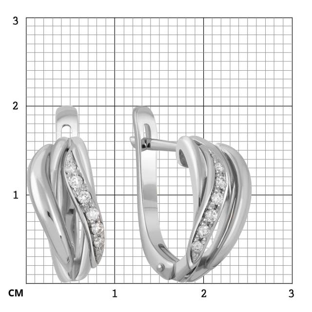 Серьги из белого золота с бриллиантами (043005)