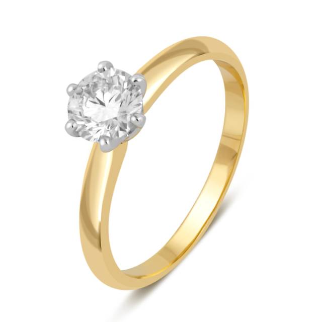 Помолвочное кольцо из жёлтого золота с бриллиантом (038798)