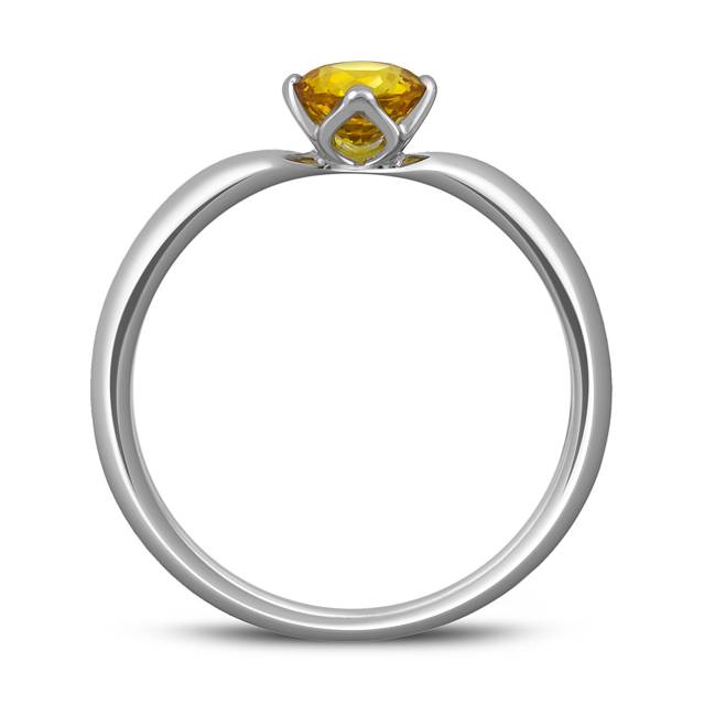 Помолвочное кольцо из белого золота с жёлтым сапфиром (052336)