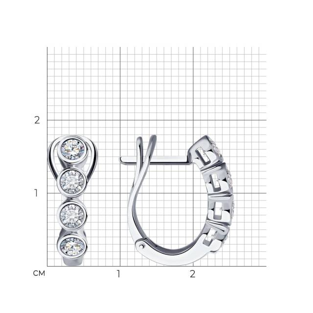 Серьги из белого золота с бриллиантами (053633)