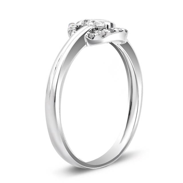 Помолвочное кольцо из белого золота с бриллиантами (023841)