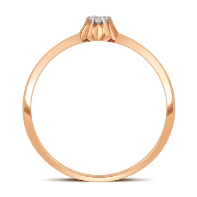 Помолвочное кольцо из красного золота с бриллиантом (032770)