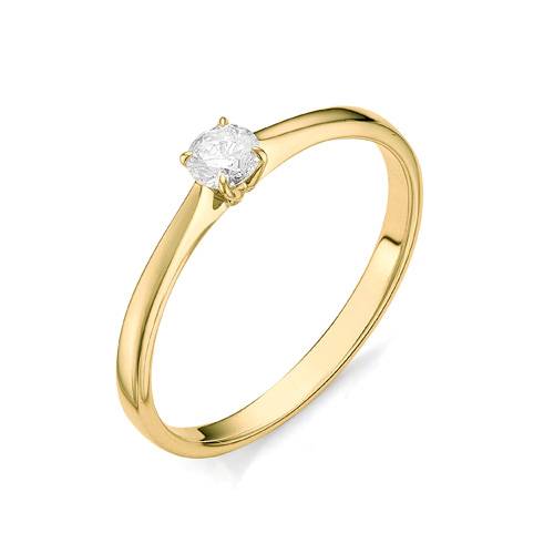 Помолвочное кольцо из жёлтого золота с бриллиантом (030397)