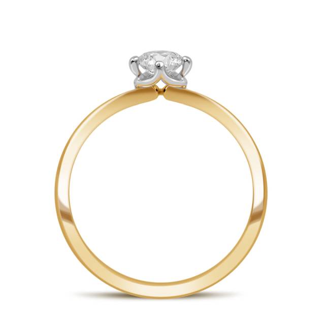 Помолвочное кольцо из комбинированного золота с бриллиантом (040515)