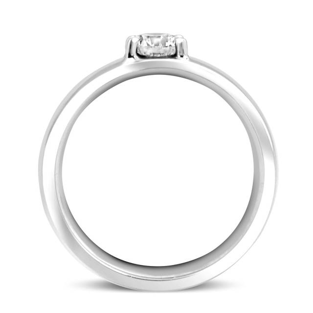Обручальное кольцо с 1 бриллиантом из белого золота (002029)