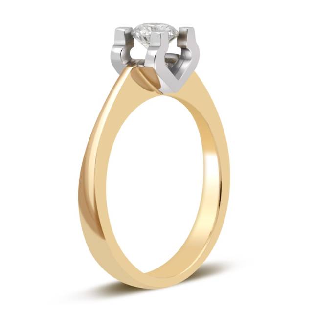 Помолвочное кольцо из жёлтого золота с бриллиантом (027768)
