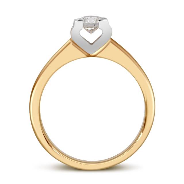 Помолвочное кольцо из жёлтого золота с бриллиантом (027768)