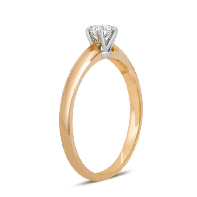 Помолвочное кольцо из комбинированного золота с бриллиантом (039480)