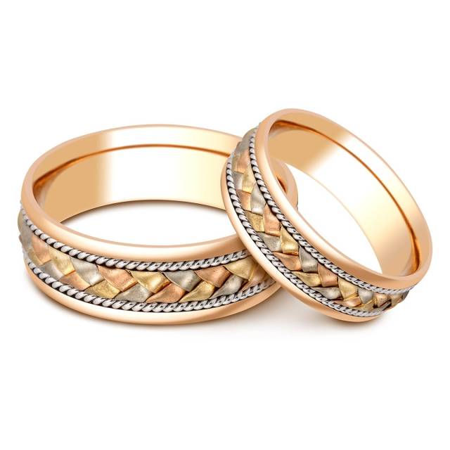 Обручальное кольцо из комбинированного золота (000345)