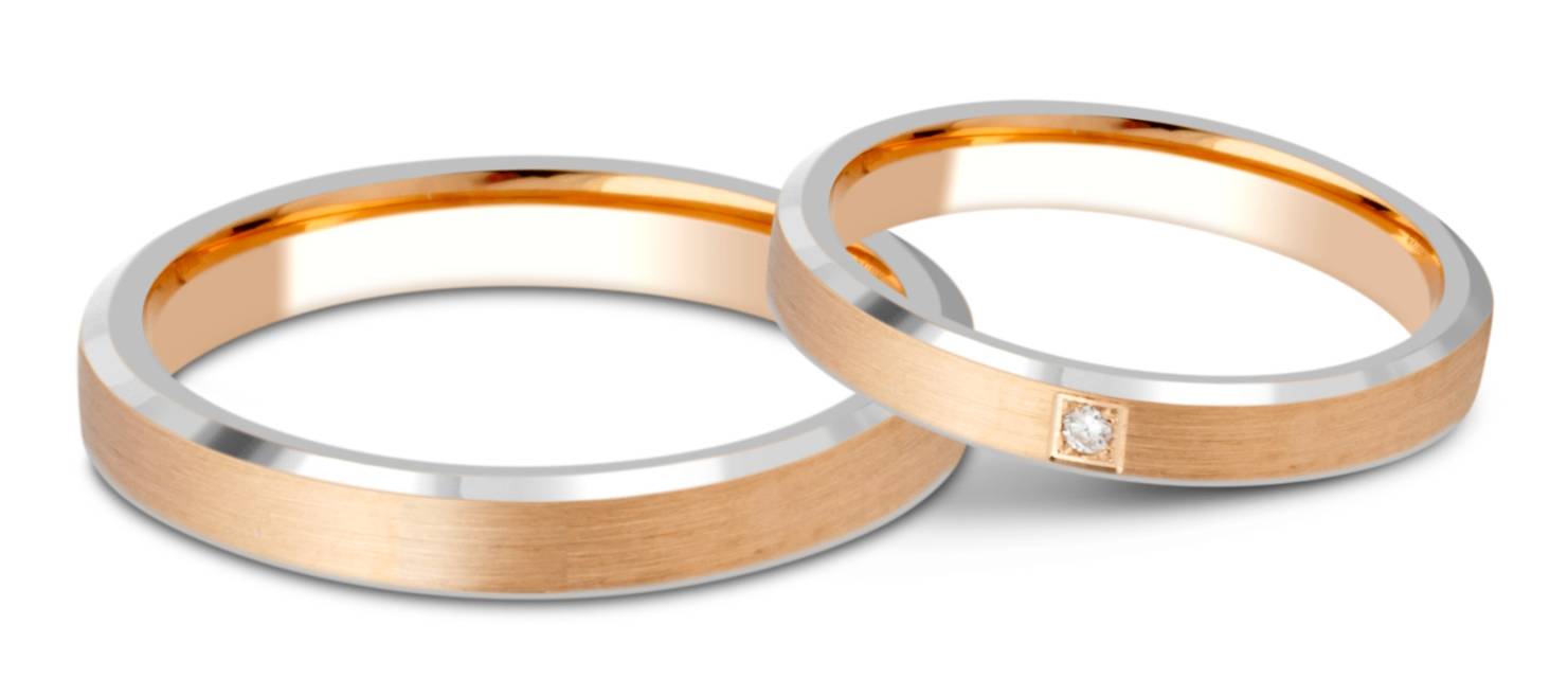 Обручальное кольцо из комбинированного золота (028668)