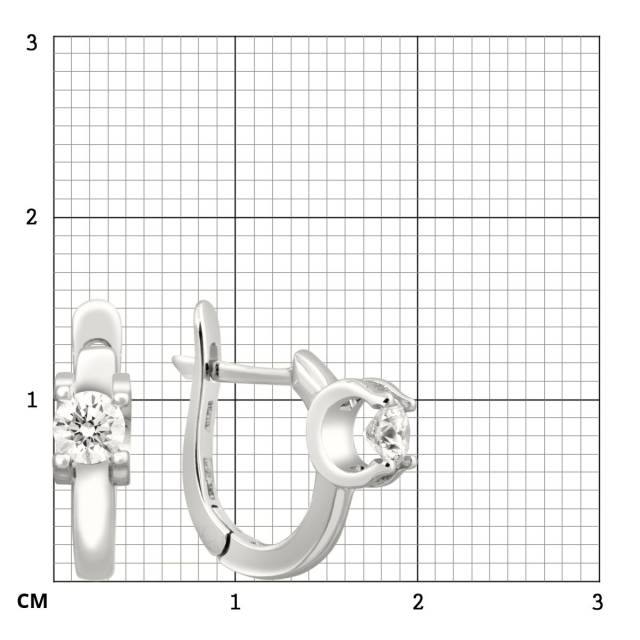 Серьги из платины с бриллиантами (044333)