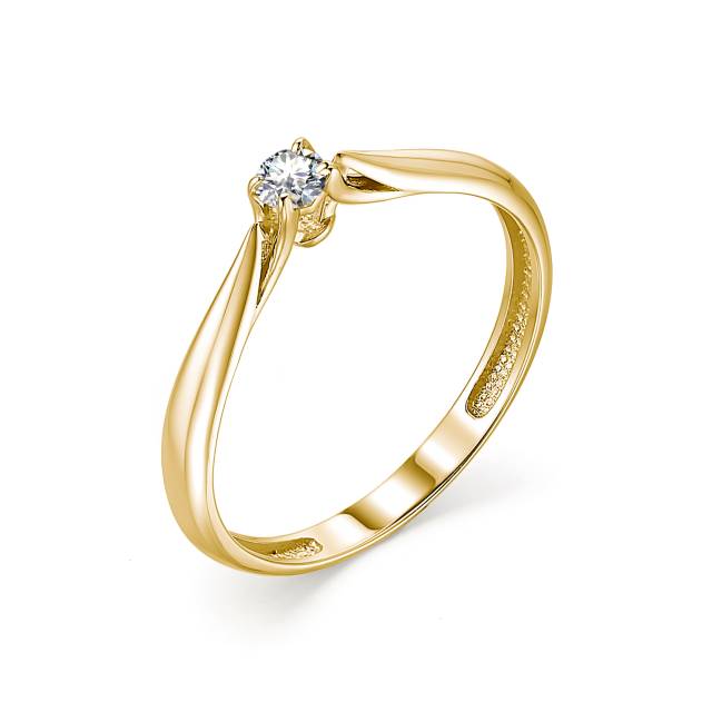 Помолвочное кольцо из жёлтого золота с бриллиантом (038991)