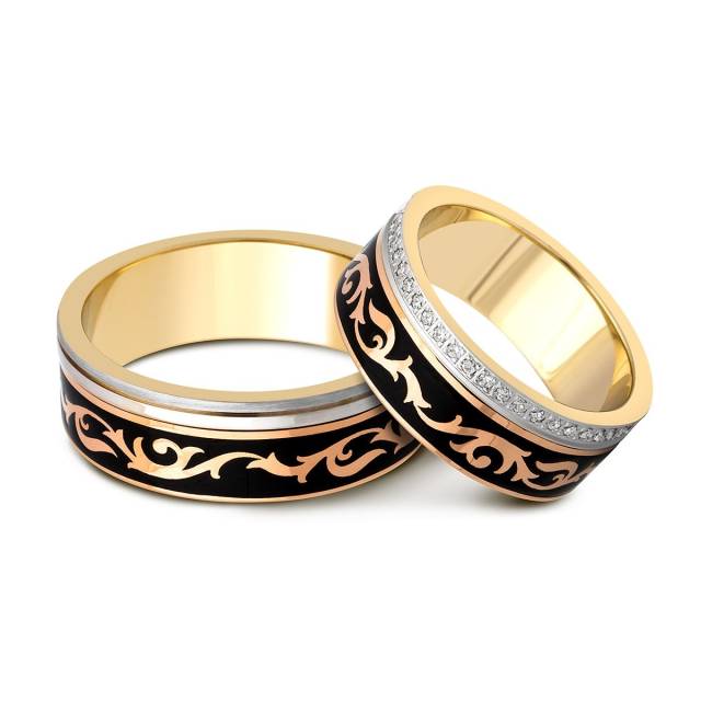 Обручальное кольцо из комбинированного золота (024461)