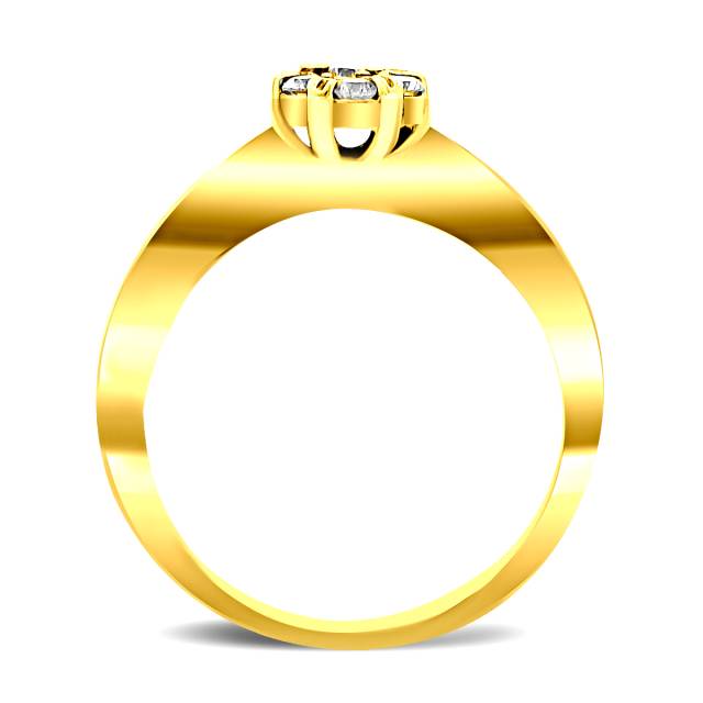 Помолвочное кольцо из жёлтого золота с бриллиантами (020665)