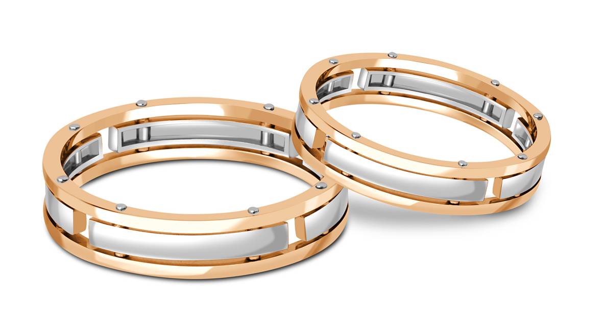 Обручальное кольцо из комбинированного золота (043460)
