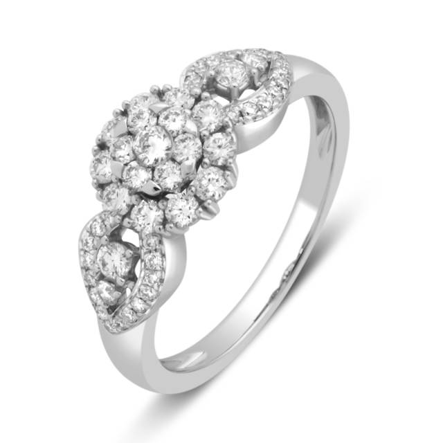 Кольцо из белого золота с бриллиантами (032147)