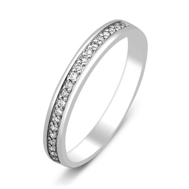 Обручальное кольцо из платины с бриллиантами (008286)