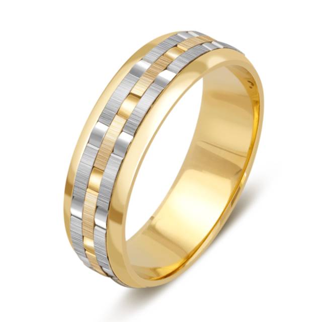 Обручальное кольцо из комбинированного золота (036108)
