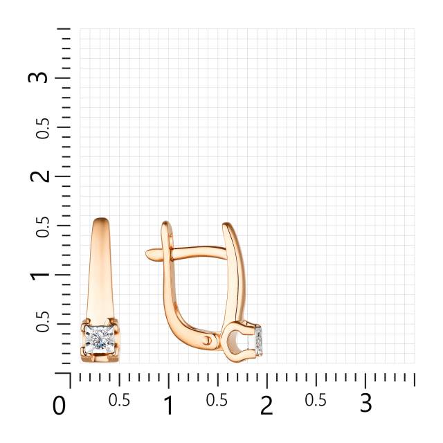 Серьги из красного золота с бриллиантами (049981)