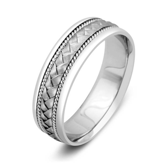 Обручальное кольцо из белого золота (002062)